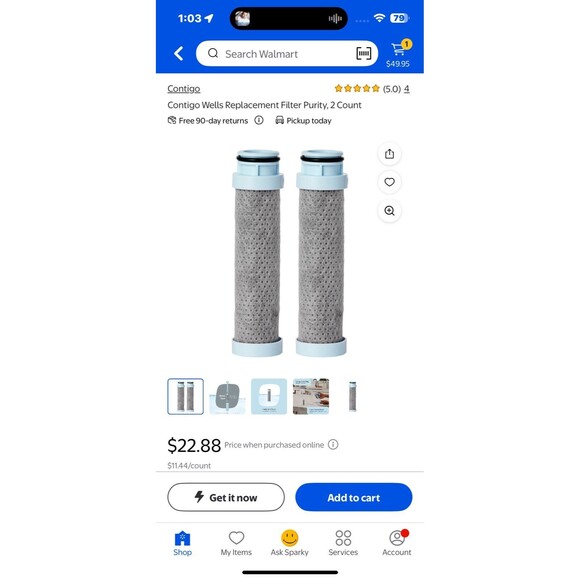 Contigo Replacement Filters 2 Cartridges Model No 1217724 BRAND NEW 2 packs - Picture 5 of 11